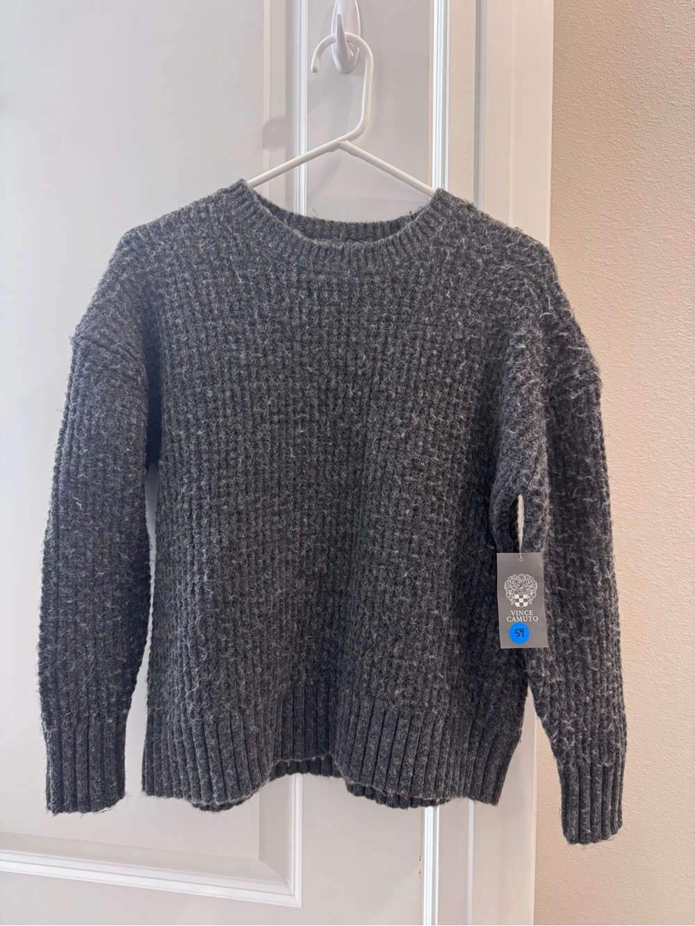 Vince Camuto Charcoal Gray Knit Sweater Size XS